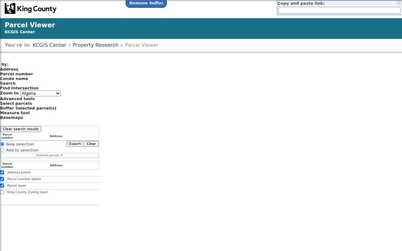 Burien street directory King County Parcel Viewer search