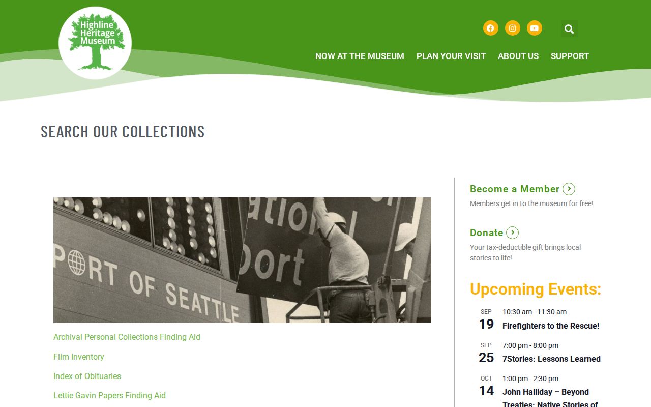 Highline Heritage Museum searchable collection finding aids