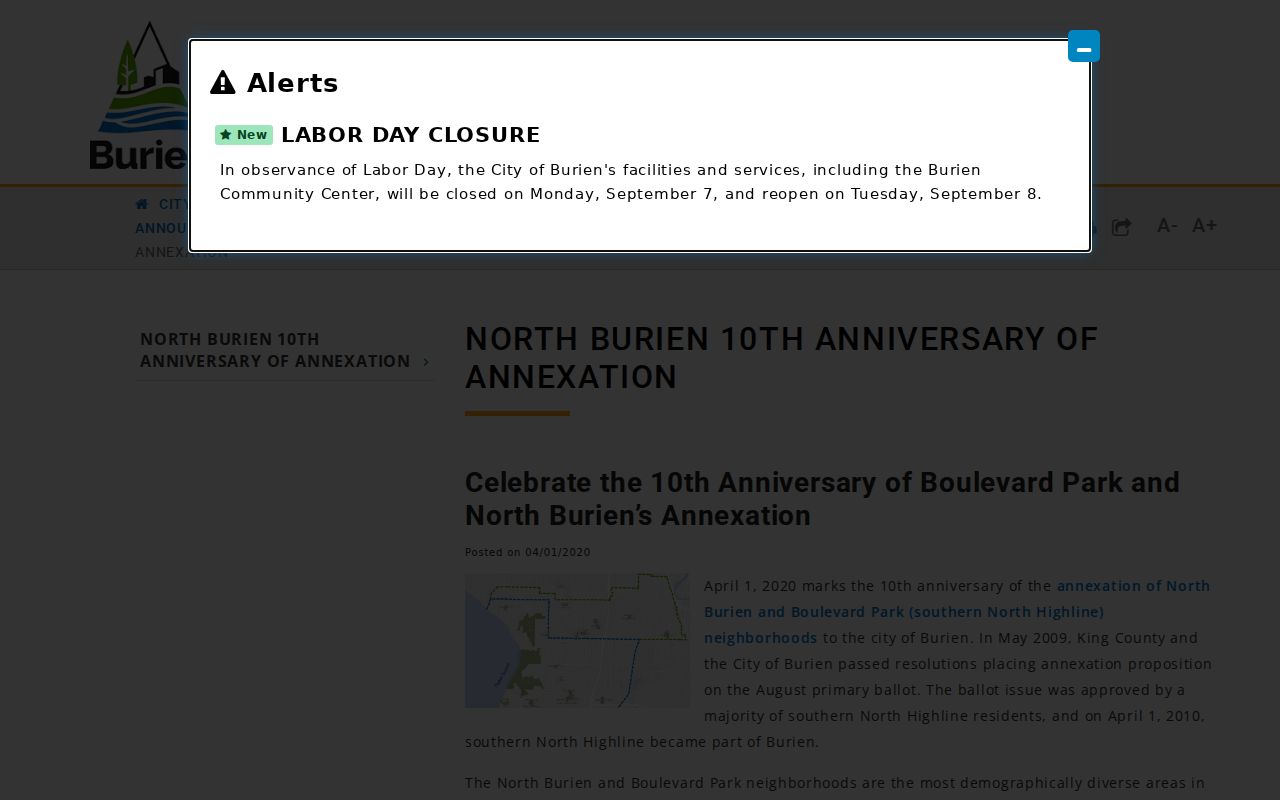 Burien North Highline annexation history affecting resident record geography